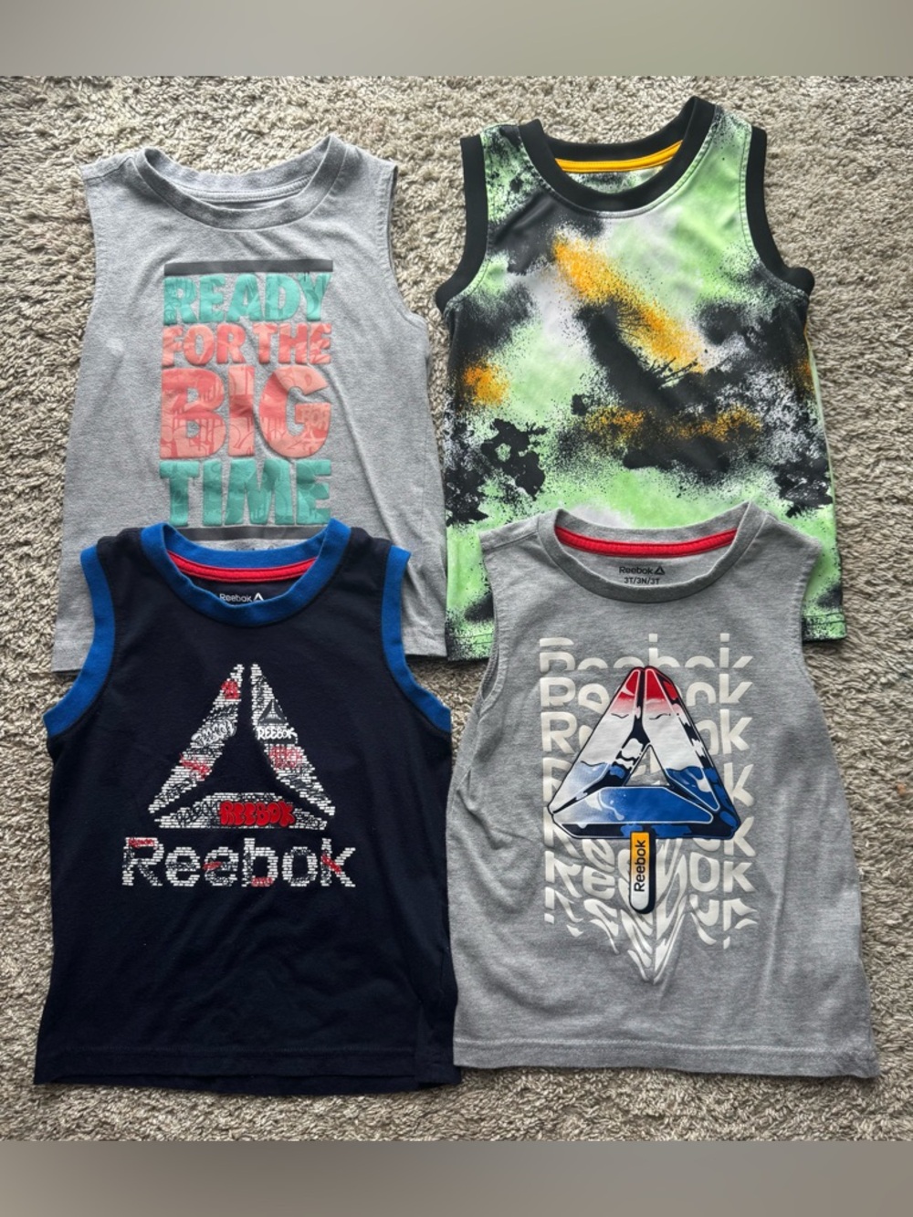 Reebok Tank Top Bundle Boys 3T 4pc Athletic Summer Sleeveless Lot